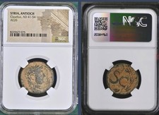 Roman Emperor Claudius I 41AD-54AD Ancient Antioch NGC Genuine Certified Coin As