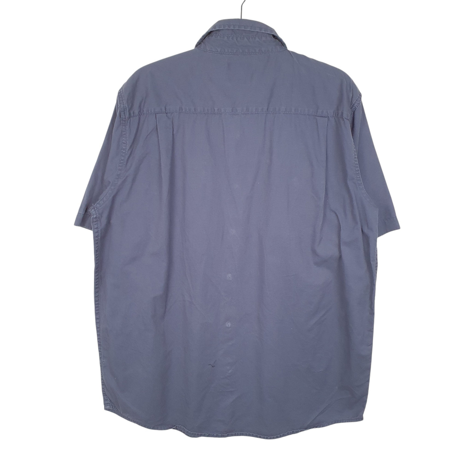 WRANGLER Navy Shirt Short Sleeve Casual Cotton Mens M image 3