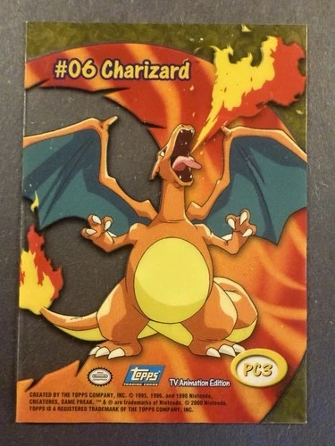 2000 Topps Pokemon TV Animation Edition Charizard Clear #PC3