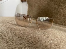 Gorgeous Gold Tone Chanel Sparkly Sunglasses 