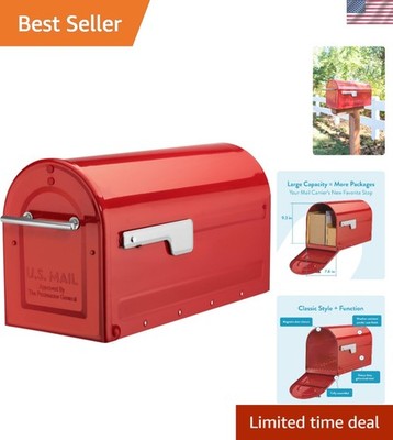 Spacious 1280 Cubic Inch Boulder Mailbox - Easy Installation, Modern Style