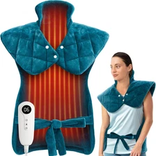 Weighted Electric Heating Pad for Neck, Shoulders and Back Pain Relief | Father'