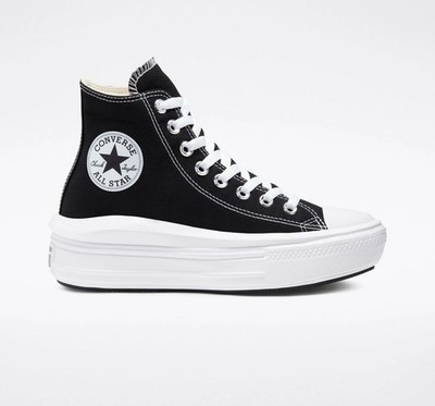 Size 10 - Converse Chuck Taylor All Star Move High Black White W (721)