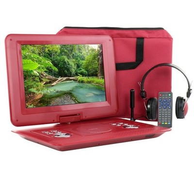 Trexonic 14.1 Inch Portable DVD with TV Tuner Player  - Red