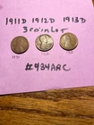 (1) 1911 D 12 D 13D  11 12 13 D Lincoln Wheat Cent Penny -- Buyer  grade #484ABC