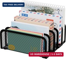 Mail Organizer Countertop, Metal File Holder with 5-Slot, Small Desk File Organi