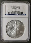 2010 $1 American Silver Eagle Dollar NGC MS69