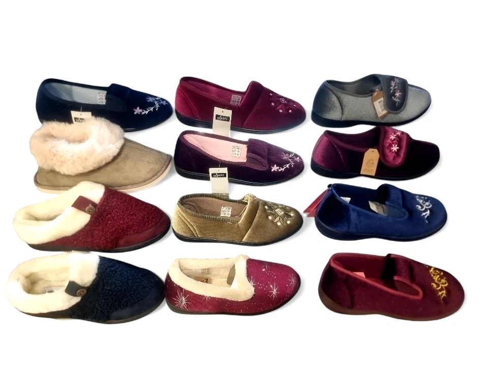 JO & JOE, DR LIGHT FOOT, JYOTI, MAYA GRACE & OTHERS Womens Ladies Hard Sole Indoor Outdoor Slippers Shoes Size Moccasin Comfort New