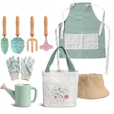 9PCS Gardening Set Toys for Kids, Quality Garden Tool Kit Includes Tote Bag, Glo