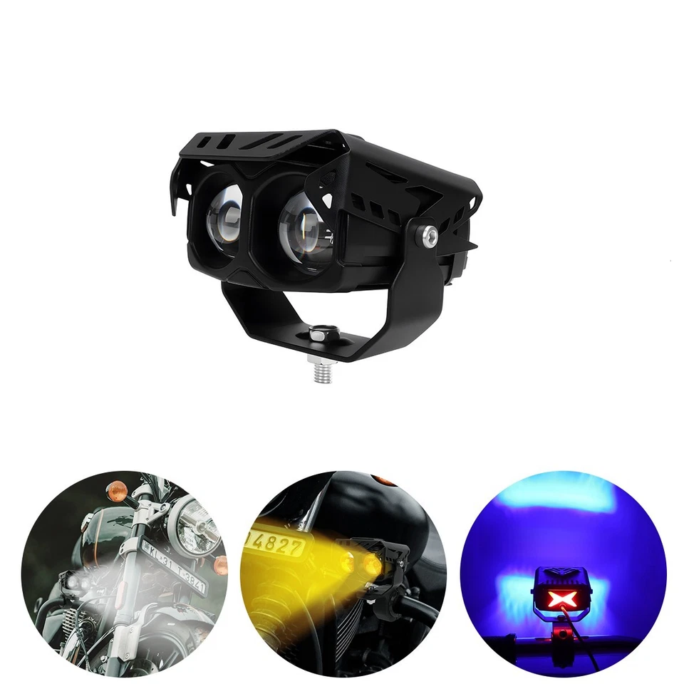 Dual Color LED Spot Light HiLow Beam for Motorcycle Off Road Vehicles Truck SUV - Image 2 of 4