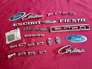 Lotto stemmi distintivo auto Ford vintage anni 60 90 metallo CAPRI CORTINA FIESTA ESCORT