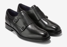 Cole Haan CARNEGIE MONK STRAP Men's Leather Dress Shoes NEW Black C39964