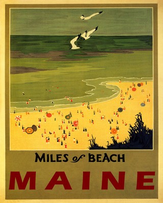 POSTER FLORIDA TOURISM OCEAN LIGHTHOUSE SEAGULLS USA VINTAGE REPRO FREE S//H