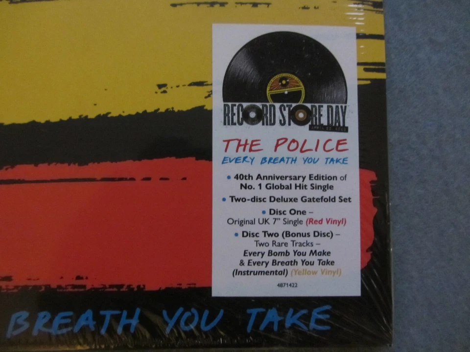 Police WAR CHILD 2x7” Every breath you take (2023 RED & YELLOW) SEALED MINT/MINT - Image 2 of 4