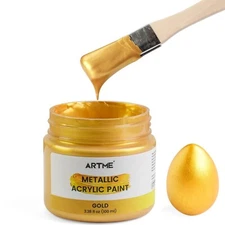 Artme Acrylic Paint Metallic Gold, 100ml Gold Leaf Paint for Art Painting, Ha...