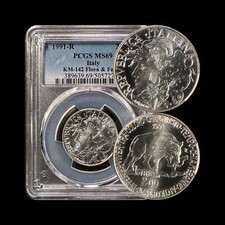 ITALIA. 1991, 200 Lire, Argento - PCGS MS69 - Top Pop 🥇 Flora, Fauna, Lupo, Dante