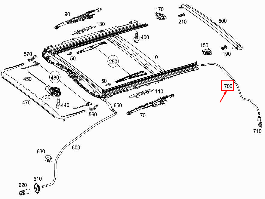 TOIT COULISSANT ARRIÈRE DROIT NEUF MERCEDES-BENZ E W212 A2126390794