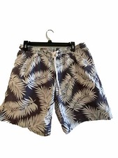 J.Crew Mercantile Flex Men  s Blue Tropical Floral Swim Trunks Shorts Sz MED 7  