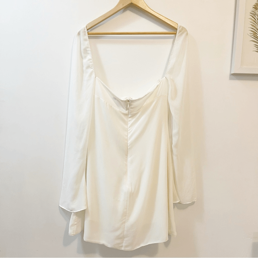 embellished square neck mini dress in white You Can Embroidered Mini Dress | White | Womens