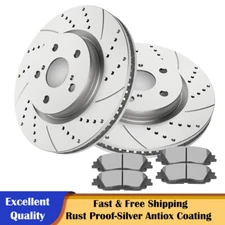 Front Drilled Disc Brake Rotors Pads Fit 2018-2022 Avalon Camry RAV4 ES250 ES350