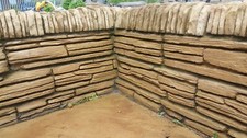 Dry Stone Walling - Concrete Cast Blocks -  Garden Patio Double Walls Fencing UK