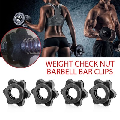 4PC Weight Check Nut Barbell Bar Clips Spin Lock Screw Dumbbell Spinlock CollaQe