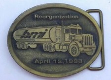 VINTAGE BMI REORGANIZATION APRIL 13 1993 trucking country cowboy BELT BUCKLE pt