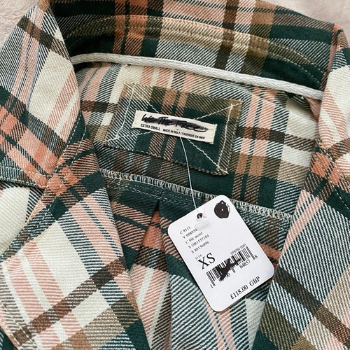 Free People We The Free Izzy Plaid Cargo Shirt Shacket Size XS Snap Top - Picture 7 of 15