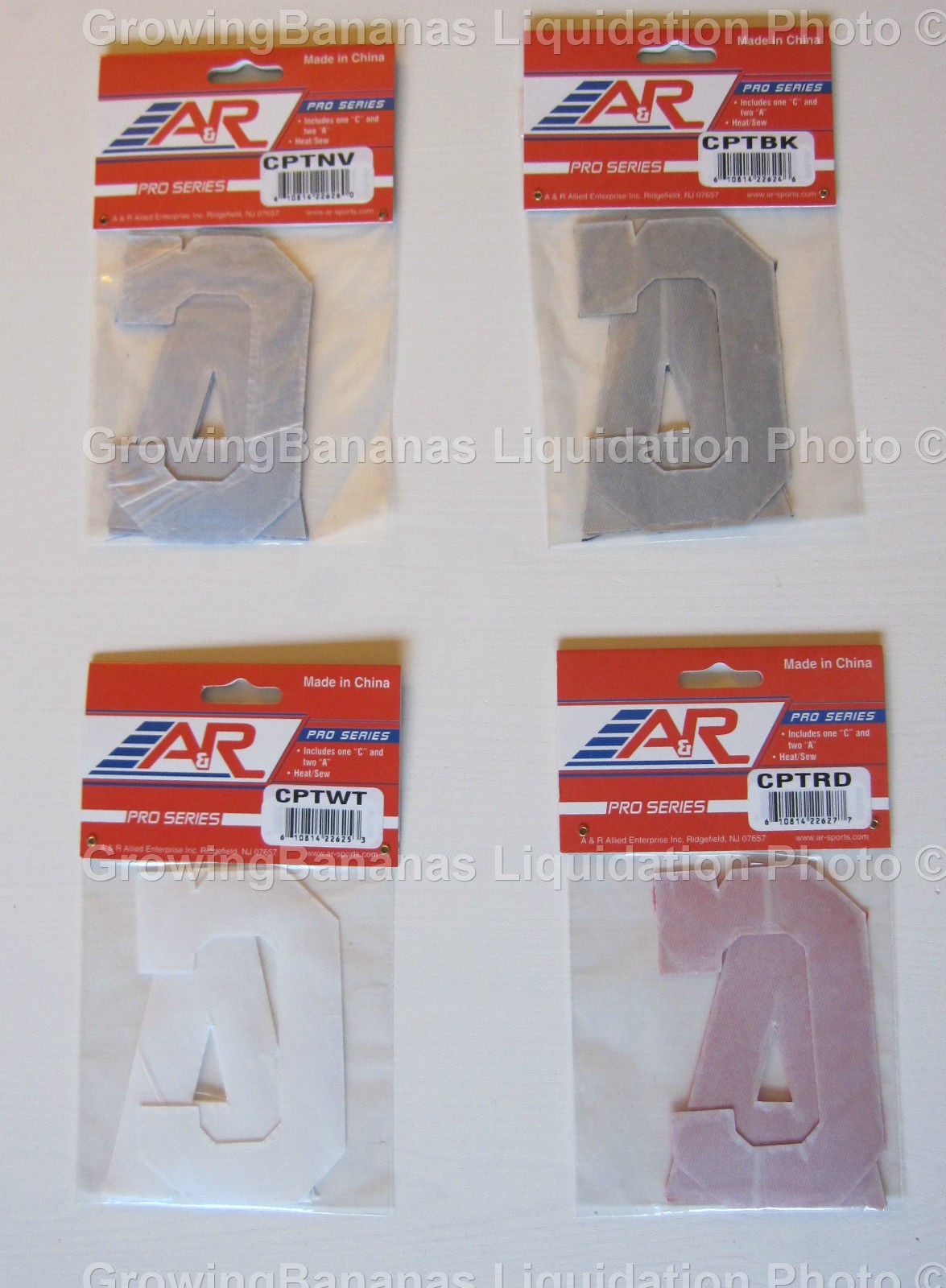 A&R Hockey Team Jersey Captain Letters! Pro, Red Blue Black White, Cs