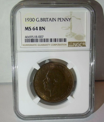 GREAT BRITAIN 1930 PENNY NGC MS64 BN MS 64 England English Certified UK Coin 