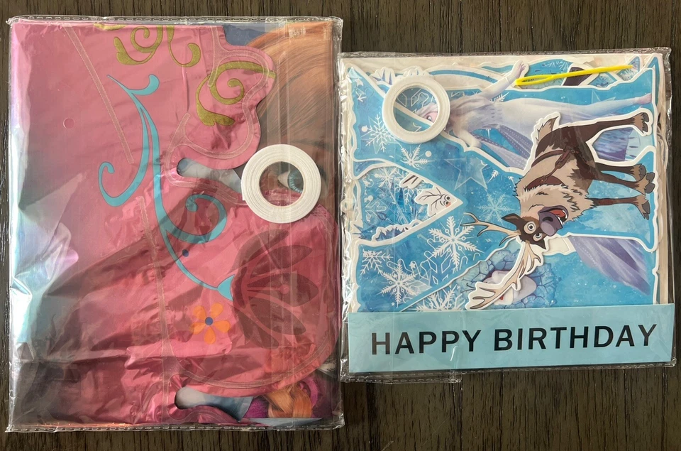 Conjunto de cena pôster adereços para fotos + banner de festa de aniversário congelado e balão de papel alumínio de 1 Lg - Imagem 4 de 4