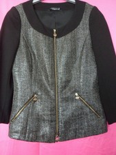 'liu-jo' Italy Black & White Flecked Zipped Jacket Fit Uk 6 - 8 Small / Italy 38