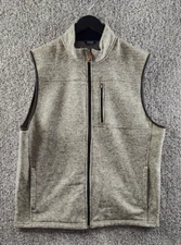Izod Vest Beige Knit Vest Full Zip Zip Chest Pocket Men's Size XL