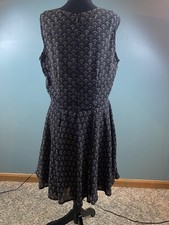 Maison Jules Sleeveless Fit N Flare Dress Women’s Size XL Black Tan Lined