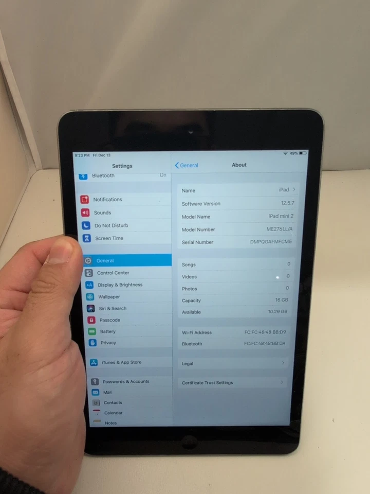 Apple iPad mini 2 7.9" 16GB Space Gray Tested Working A1489 #T9 - Image 2 of 4