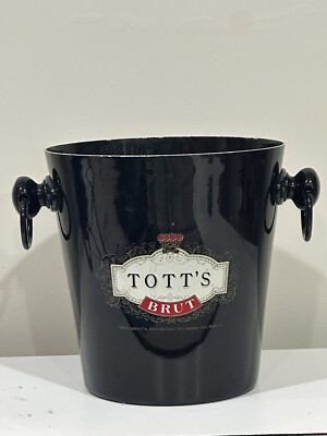 Vintage Tott's Brut Sparkling Wine   Champagne Ice Bucket - Black Metal
