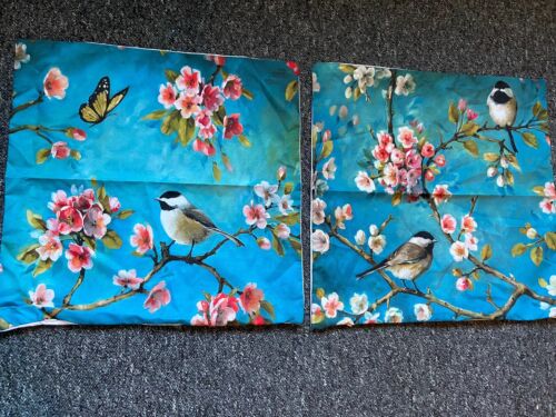 Birds - Floral Cushion Cover 2 Cushion Covers Only - Imagen 1 de 3