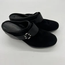 Cole Haan Black Air Kailey Suede Wedge Mules Clogs 8.5