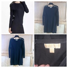 Michael Michael Kors Black Knit Sweater Zipper Dress Sz XS