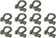 10 Pc 5/32'' Stainless Steel Screw Pin Bow Shackle Anchor Marine Parcord Rigging