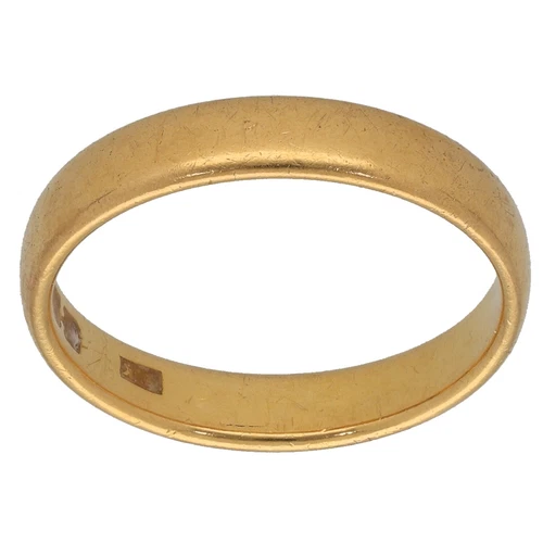22ct Gold Ring 4.67g Wedding Plain Size P - Fully Hallmarked