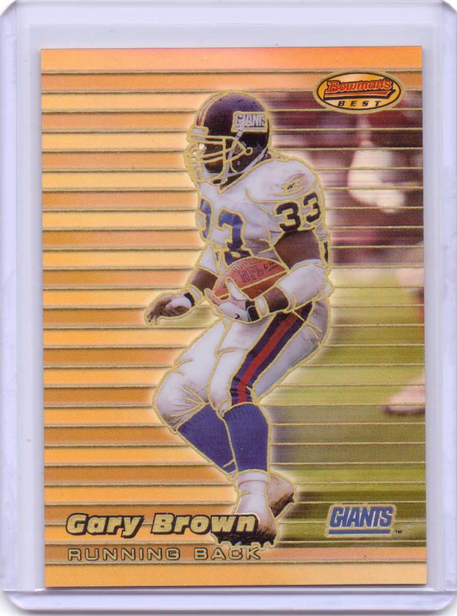 Gary Brown 1999 Bowman's Best REFRACTOR Ser#d 207/400 New York Giants