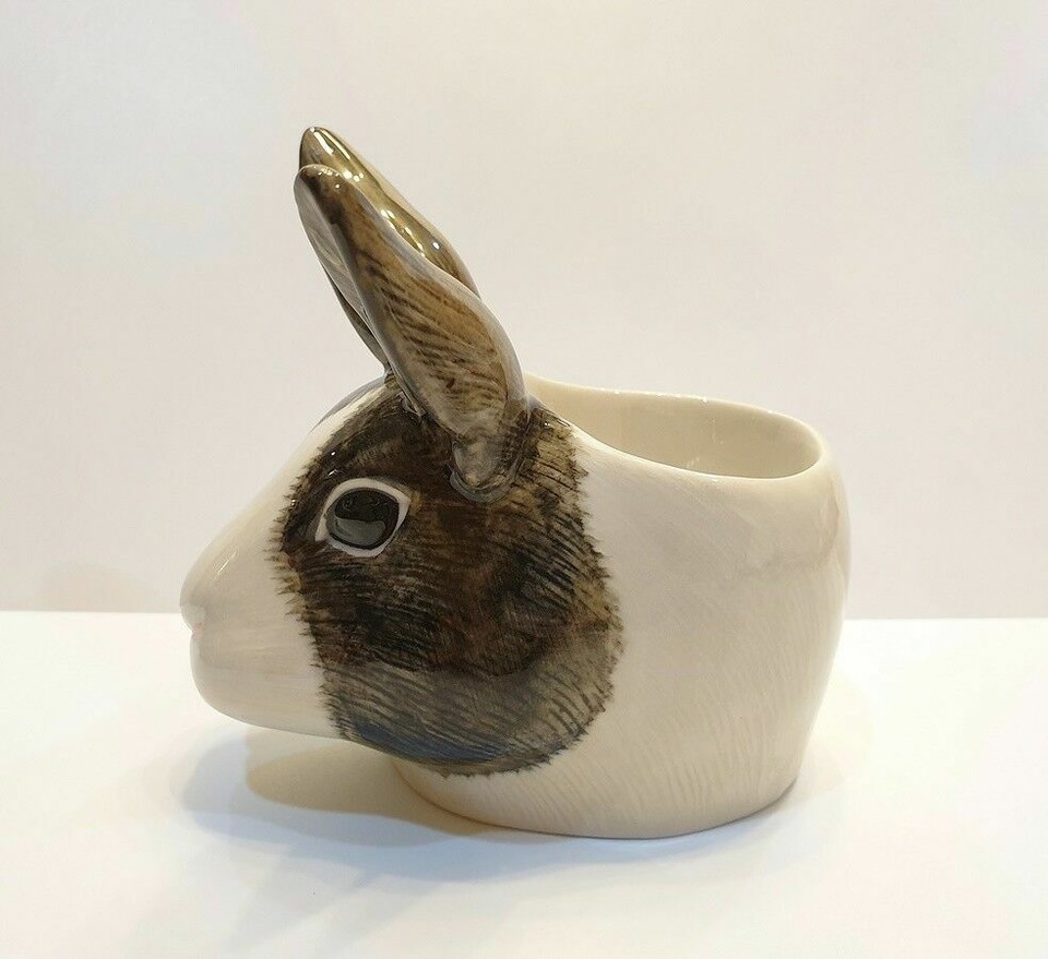Rabbit Head Figurine Vase Pot Ceramic Succulent Egg Cup Animal Flower ...