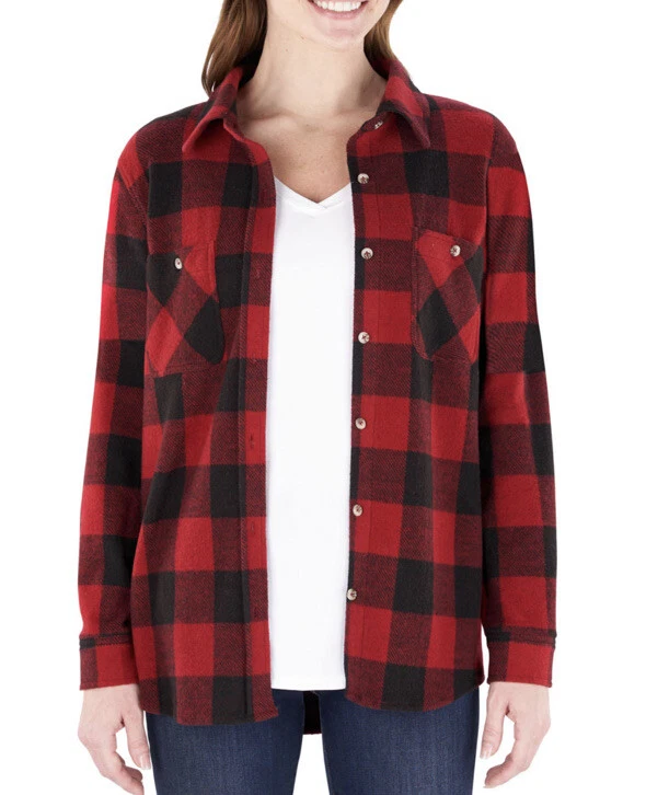 stretch plaid shirt womens