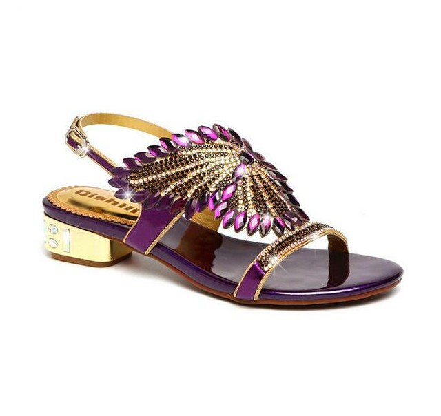 New Buckle Strap Crystal Pep Toe Slingbacks RealLeather Ladies Sandals Occident | eBay
