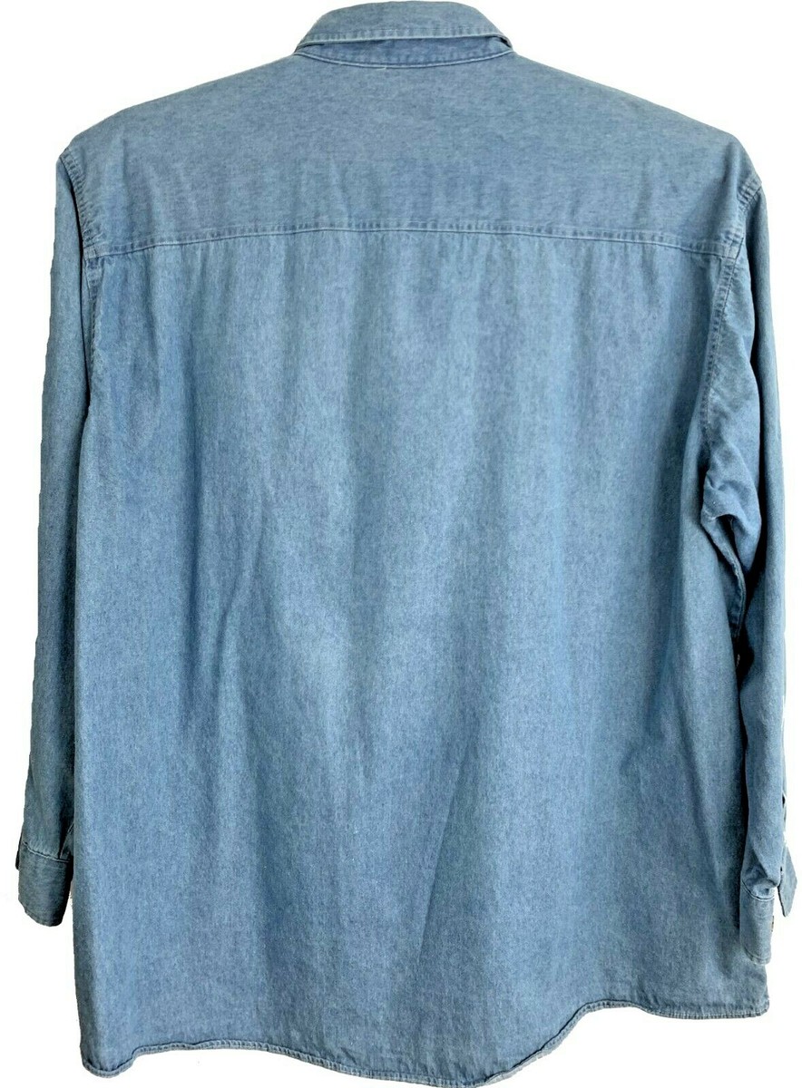 Vintage COOSA COUNTY Clothier Mens Shirt 2X Denim Long Sleeve USWA Local 9443 View 6