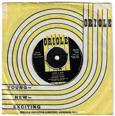 MAUREEN EVANS 'Like I Do' 7'' vinyl single Oriole Records 45-CB 1760