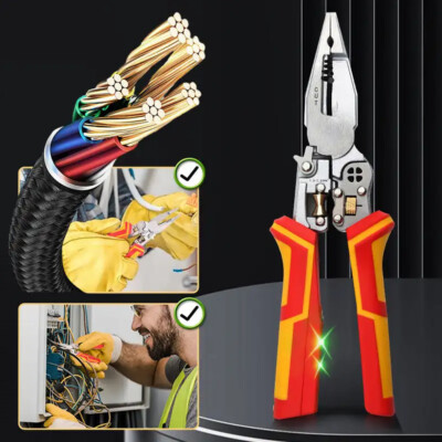 Wire Strippers with Electricity Measurement Function, 8in1 Wire Stripping Pliers