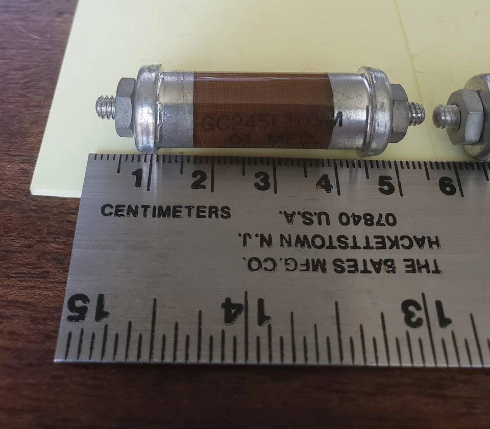 2 Vtg .01 MFD 3000V 3KV Glass Tubular High Voltage Capacitor Tested Made USA #25 - Image 2 of 4