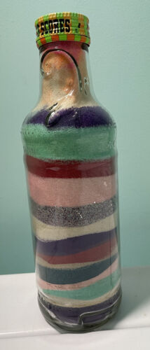 Vintage SoBe Black & Blue Berry Brew Bottle 20oz Sand Art w/ Contest Cap 2000s - Picture 2 of 4